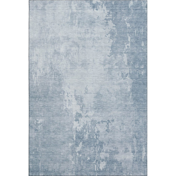 HomeRoots 10' Sky Blue and Ivory Abstract Area Rug - Washable, UV Protected, Durable, Ideal for Modern Spaces 692583