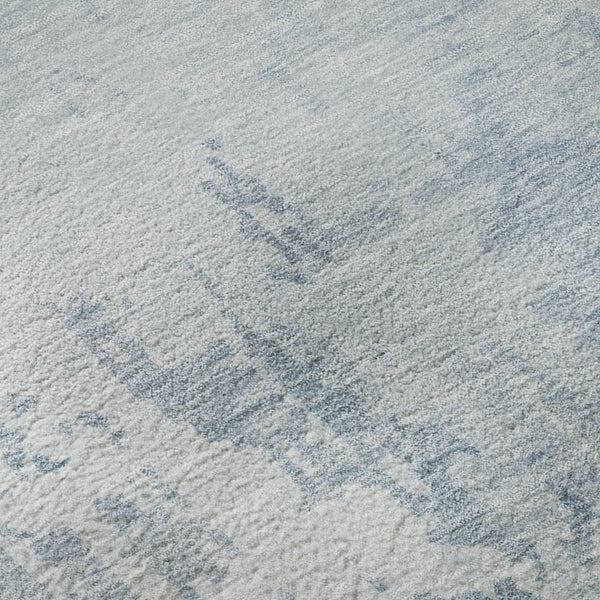 HomeRoots 10' Sky Blue and Ivory Abstract Area Rug - Washable, UV Protected, Durable, Ideal for Modern Spaces 692583