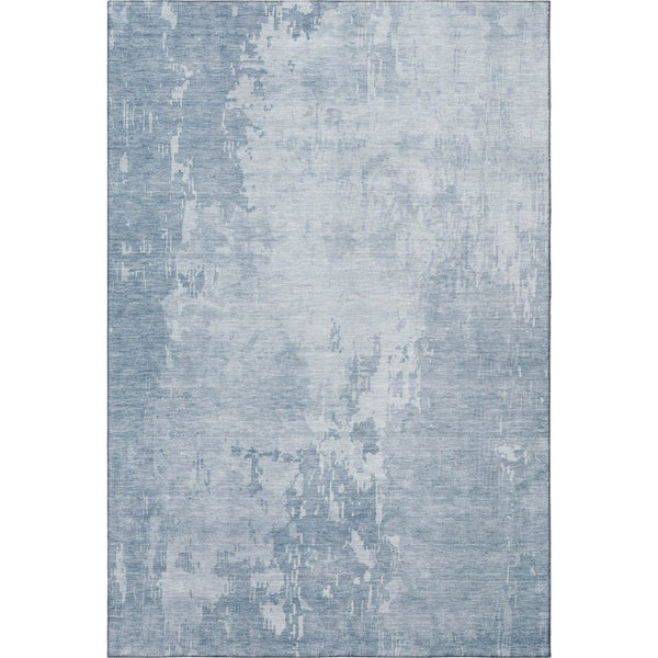 HomeRoots 10' Sky Blue and Ivory Abstract Area Rug - Washable, UV Protected, Durable, Ideal for Modern Spaces 692583