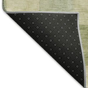 HomeRoots 5' X 8' Artichoke Green Geometric Area Rug – Washable, UV-Protected, Durable & Stylish for Any Room 692585