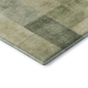 HomeRoots 5' X 8' Artichoke Green Geometric Area Rug – Washable, UV-Protected, Durable & Stylish for Any Room 692585