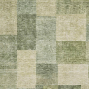 HomeRoots 5' X 8' Artichoke Green Geometric Area Rug – Washable, UV-Protected, Durable & Stylish for Any Room 692585