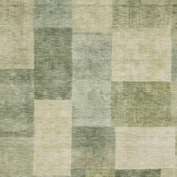 HomeRoots 5' X 8' Artichoke Green Geometric Area Rug – Washable, UV-Protected, Durable & Stylish for Any Room 692585