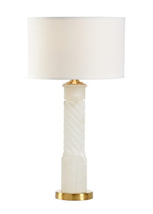 Chelsea House Roman Roman Alabaster Lamp With Coffee Bronze Iron Base, 33.5" Tall Translucent Ambient Light For Bedside 69259