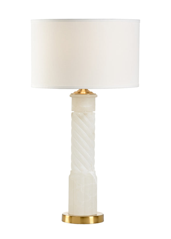 Chelsea House Roman Roman Alabaster Lamp With Coffee Bronze Iron Base, 33.5" Tall Translucent Ambient Light For Bedside 69259