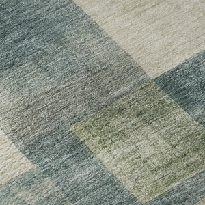 HomeRoots 8' X 8' Pale Aqua Blue Geometric Round Rug - Stylish, Washable, UV-Protected, Perfect for Homes! 692592
