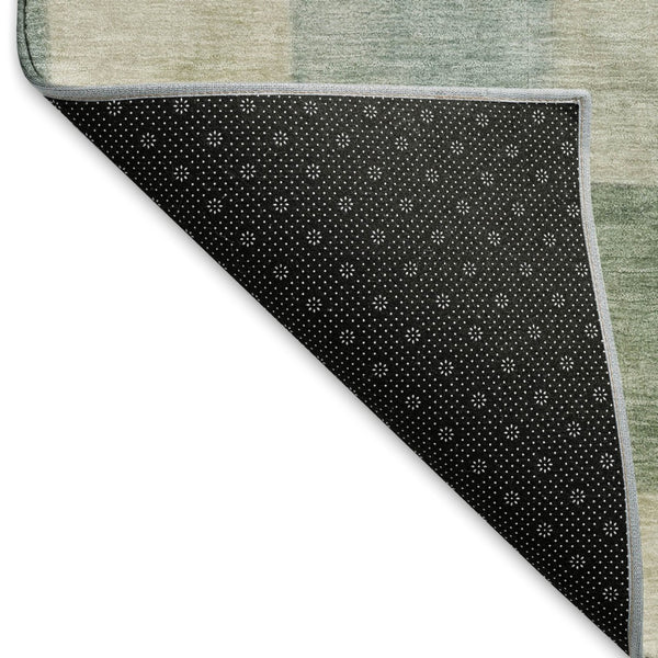 HomeRoots 10' Modern Pale Aqua Blue and Ivory Geometric Area Rug - Washable, UV Protected, Non-Slip Safety 692595