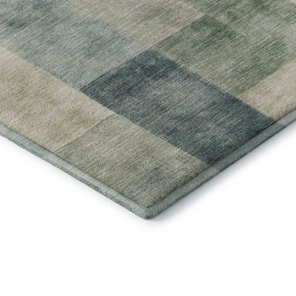 HomeRoots 10' Modern Pale Aqua Blue and Ivory Geometric Area Rug - Washable, UV Protected, Non-Slip Safety 692595
