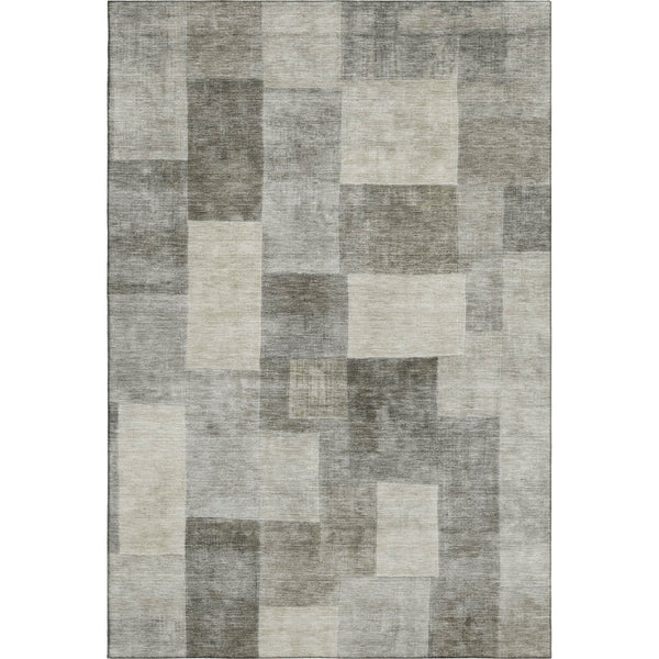 HomeRoots 9' X 12' Stylish Taupe Ivory Khaki Geometric Area Rug - Washable, UV Protected & Stain Resistant! 692600