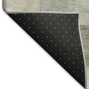 HomeRoots 9' X 12' Stylish Taupe Ivory Khaki Geometric Area Rug - Washable, UV Protected & Stain Resistant! 692600