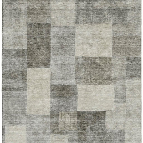 HomeRoots 9' X 12' Stylish Taupe Ivory Khaki Geometric Area Rug - Washable, UV Protected & Stain Resistant! 692600