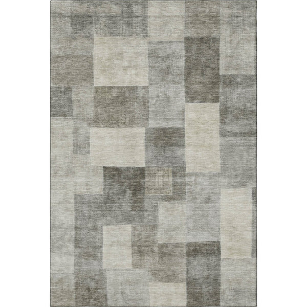HomeRoots 9' X 12' Stylish Taupe Ivory Khaki Geometric Area Rug - Washable, UV Protected & Stain Resistant! 692600
