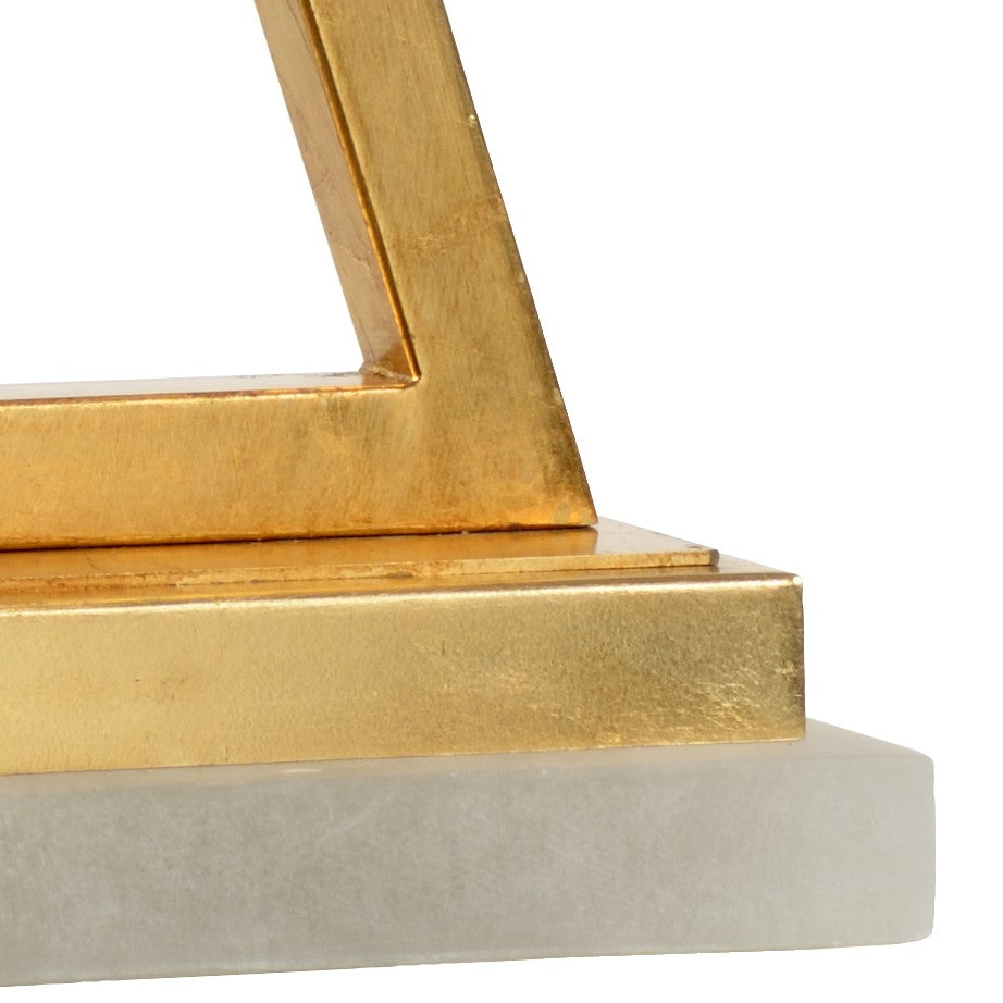 Chelsea House Regiment Gold Leaf Table Lamp With Alabaster Base — Sculptural X Iron Stem, Elegant Ambient Light 69261