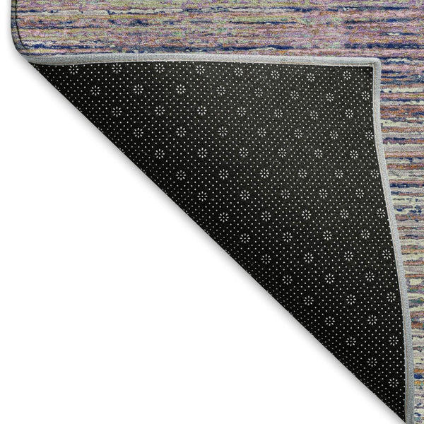 HomeRoots 10' X 14' Blush Blue & Ivory Striped Area Rug - Washable, UV Protected, Durable for Family Spaces 692613