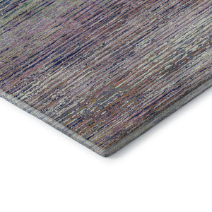 HomeRoots 10' X 14' Blush Blue & Ivory Striped Area Rug - Washable, UV Protected, Durable for Family Spaces 692613