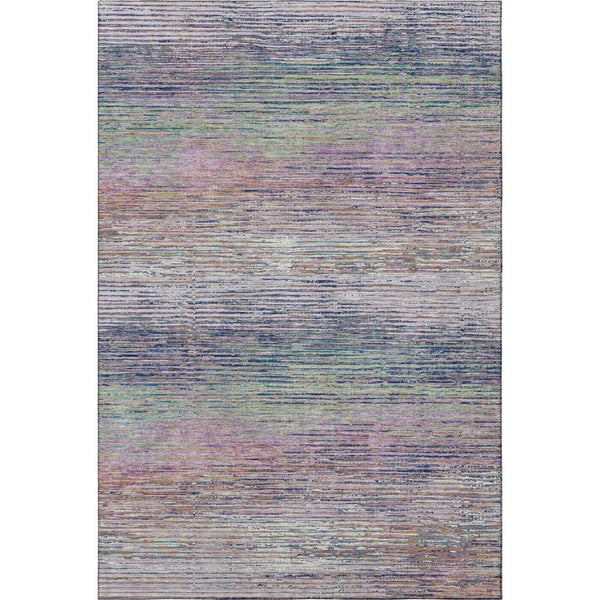 HomeRoots 10' X 14' Blush Blue & Ivory Striped Area Rug - Washable, UV Protected, Durable for Family Spaces 692613
