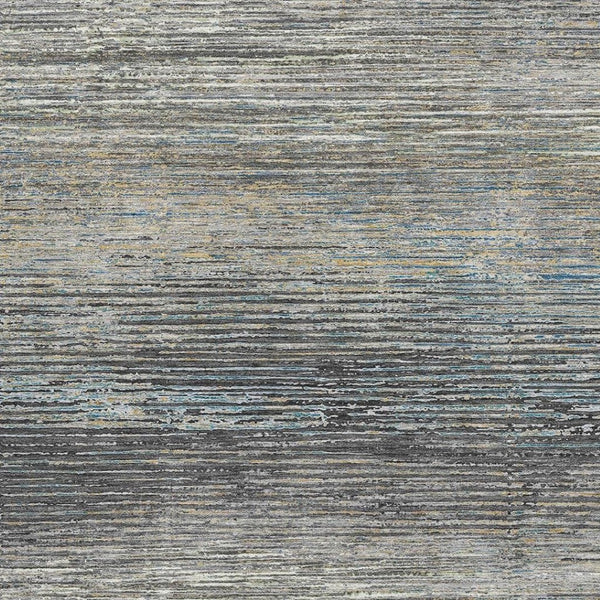 HomeRoots 5' X 8' Stylish Granite Gray and Silver Striped Washable Area Rug with UV Protection for Modern Homes 692627