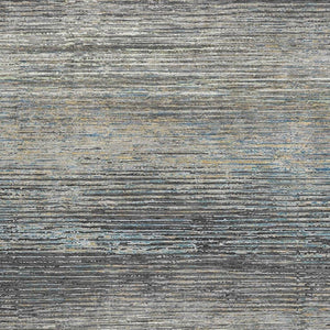 HomeRoots 8' Stylish Granite Gray & Silver Striped Washable Area Rug with UV Protection for Busy Homes 692629