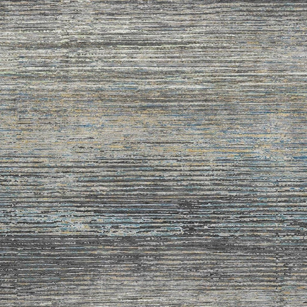 HomeRoots 8' Stylish Granite Gray & Silver Striped Washable Area Rug with UV Protection for Busy Homes 692629