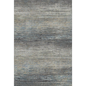 HomeRoots 9' Granite Gray & Silver Striped Washable Area Rug - UV Protected, Stain-Resistant, Non-Slip Design 692630