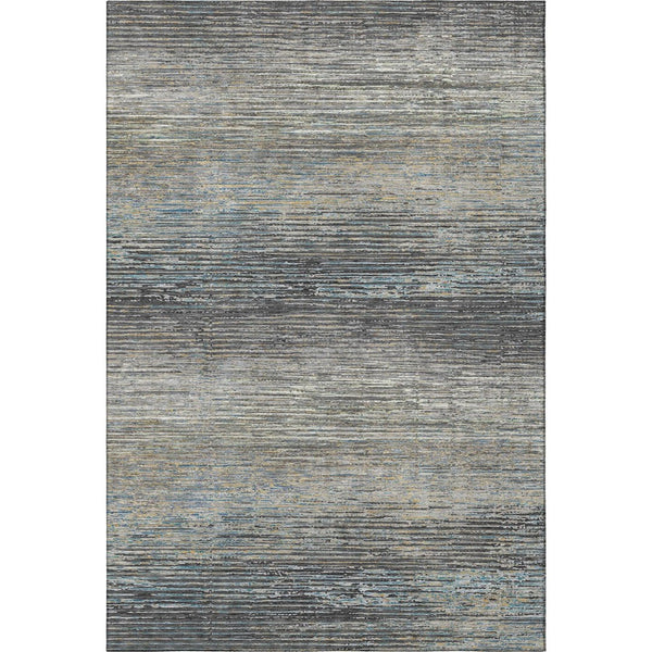 HomeRoots 9' Granite Gray & Silver Striped Washable Area Rug - UV Protected, Stain-Resistant, Non-Slip Design 692630