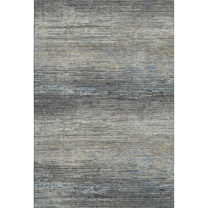 HomeRoots 10' Granite Gray & Silver Striped Washable Area Rug – UV Protected, Stain Resistant for Easy Care! 692631