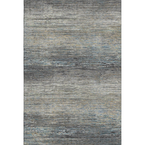 HomeRoots 10' Granite Gray & Silver Striped Washable Area Rug – UV Protected, Stain Resistant for Easy Care! 692631