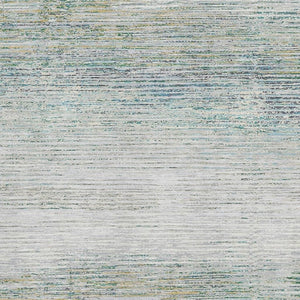 HomeRoots 5' X 8' Elegant Linen & Ivory Striped Washable Area Rug with UV Protection for Stylish Living Spaces 692633