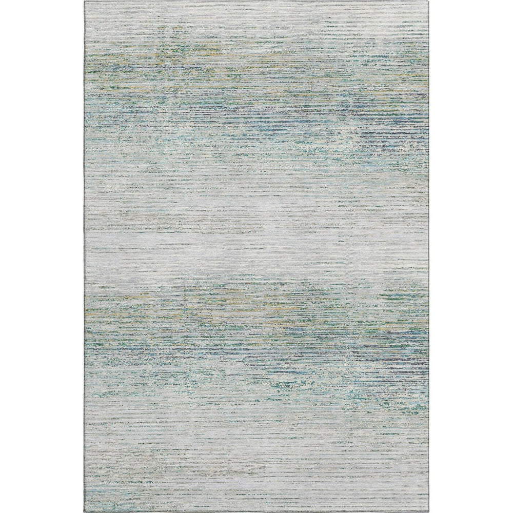 HomeRoots 9' X 12' Stylish Linen & Ivory Striped Area Rug with Washable, UV Protection for Busy Homes 692636