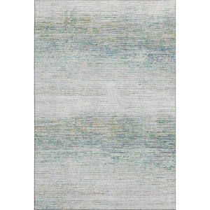 HomeRoots 9' X 12' Stylish Linen & Ivory Striped Area Rug with Washable, UV Protection for Busy Homes 692636