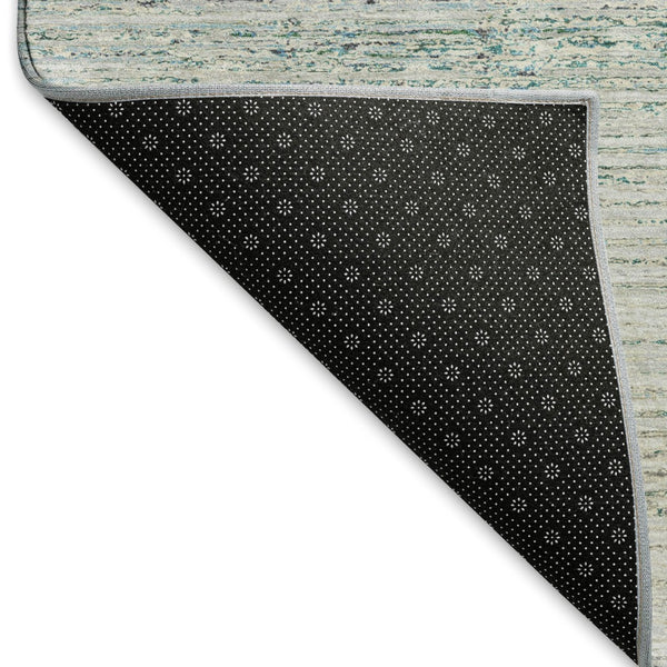 HomeRoots 9' X 12' Stylish Linen & Ivory Striped Area Rug with Washable, UV Protection for Busy Homes 692636