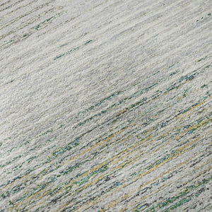 HomeRoots 9' X 12' Stylish Linen & Ivory Striped Area Rug with Washable, UV Protection for Busy Homes 692636