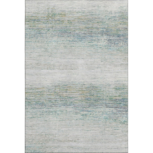 HomeRoots 10' Stylish Linen & Ivory Striped Washable Area Rug with UV Protection for High-Traffic Homes 692637