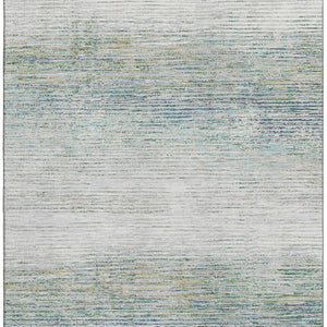 HomeRoots 10' Stylish Linen & Ivory Striped Washable Area Rug with UV Protection for High-Traffic Homes 692637