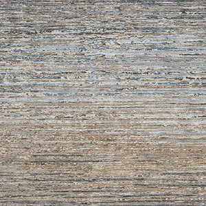 HomeRoots 5' X 8' Striped Washable Area Rug in Pewter Gray & Beige - UV Protected, Durable for Homes with Kids 692639