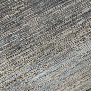 HomeRoots 8' Round Pewter Gray & Beige Striped Washable Rug with UV Protection for Stylish Indoor & Outdoor Use 692640