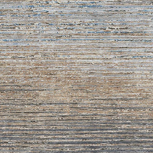 HomeRoots 10' X 14' Durable Pewter Gray & Beige Striped Area Rug with Stain Resistance and UV Protection 692643