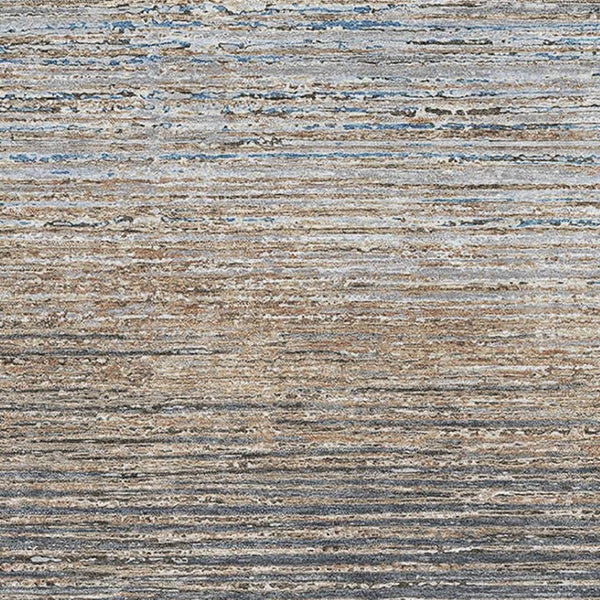 HomeRoots 10' X 14' Durable Pewter Gray & Beige Striped Area Rug with Stain Resistance and UV Protection 692643