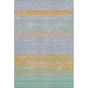 HomeRoots 5' X 8' Colorful Striped Washable Area Rug with UV Protection, Perfect for Homes with Kids & Pets 692657