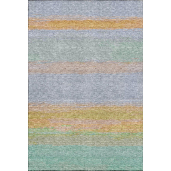 HomeRoots 5' X 8' Colorful Striped Washable Area Rug with UV Protection, Perfect for Homes with Kids & Pets 692657