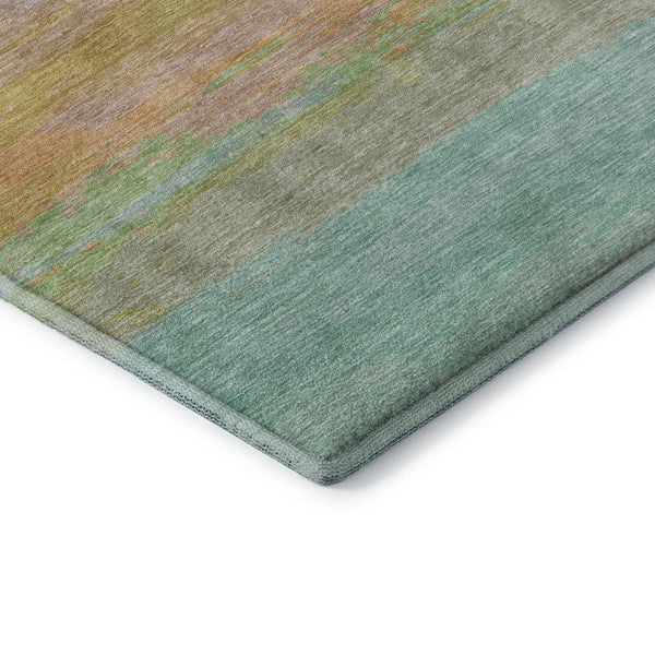 HomeRoots 5' X 8' Colorful Striped Washable Area Rug with UV Protection, Perfect for Homes with Kids & Pets 692657