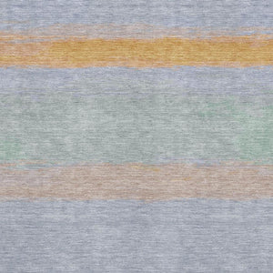 HomeRoots 5' X 8' Colorful Striped Washable Area Rug with UV Protection, Perfect for Homes with Kids & Pets 692657