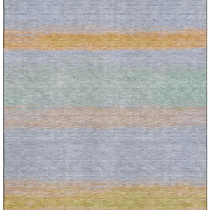 HomeRoots 5' X 8' Colorful Striped Washable Area Rug with UV Protection, Perfect for Homes with Kids & Pets 692657
