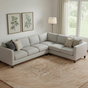 HomeRoots 9' X 12' Salmon & Ivory Striped Washable Area Rug – Durable, UV-Protected, Ideal for Busy Homes 692666
