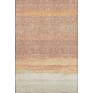 HomeRoots 10' X 14' Salmon Striped Washable Area Rug - UV Protected, Stain Resistant, Perfect for Family Spaces 692667