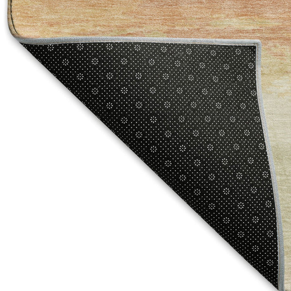 HomeRoots 10' X 14' Salmon Striped Washable Area Rug - UV Protected, Stain Resistant, Perfect for Family Spaces 692667