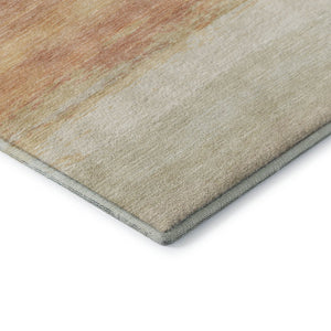 HomeRoots 10' X 14' Salmon Striped Washable Area Rug - UV Protected, Stain Resistant, Perfect for Family Spaces 692667