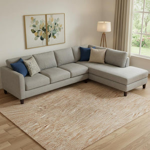 HomeRoots 10' X 14' Salmon Striped Washable Area Rug - UV Protected, Stain Resistant, Perfect for Family Spaces 692667