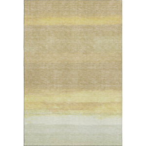 HomeRoots 8' Tan Yellow Beige Striped Area Rug - Washable, UV Protected, Durable for Kids & Pets, Stylish Decor 692671
