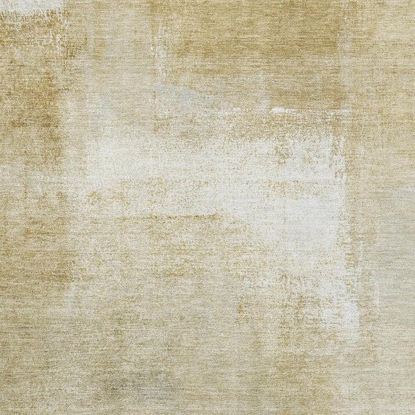 HomeRoots 9' X 12' Wheat Ivory and Beige Striped Area Rug: Washable, UV-Protected, Stain-Resistant Design! 692678